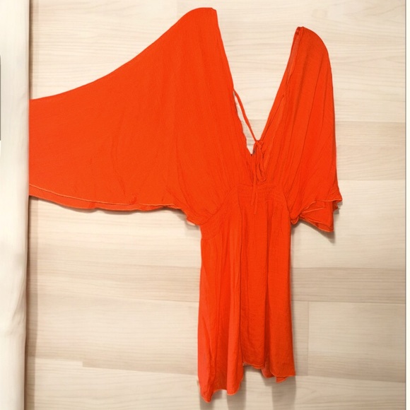 SHEIN Swim Curve Plus Size Solid Batwing Sleeve Cover‎ Up Dress - Picture 3 of 4